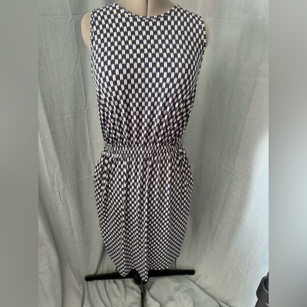 Banana Republic Black and Cream Midi Dress